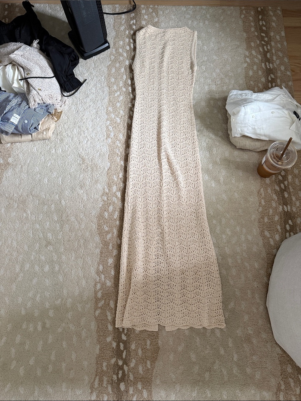 DISSH Cream Crochet Maxi Dress